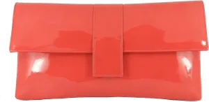 LONI Womens Sensational Faux Patent Large Clutch Bag/Shoulder Bag Wedding Party Prom Bag