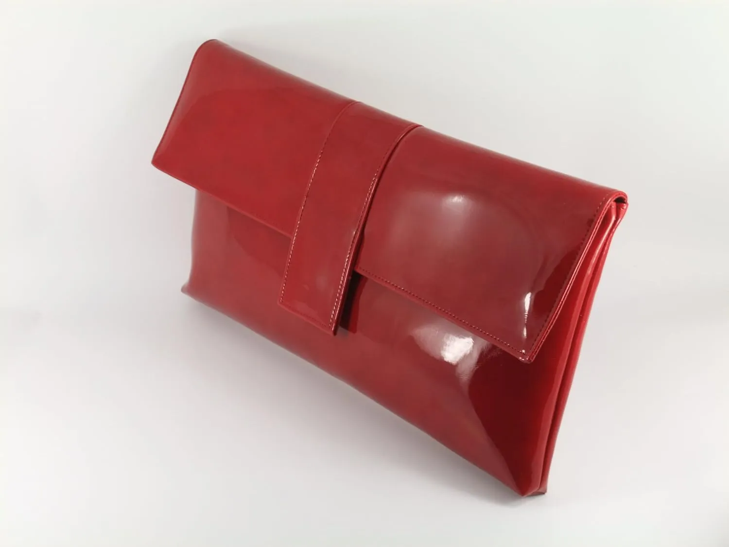 LONI Womens Sensational Faux Patent Large Clutch Bag/Shoulder Bag Wedding Party Prom Bag