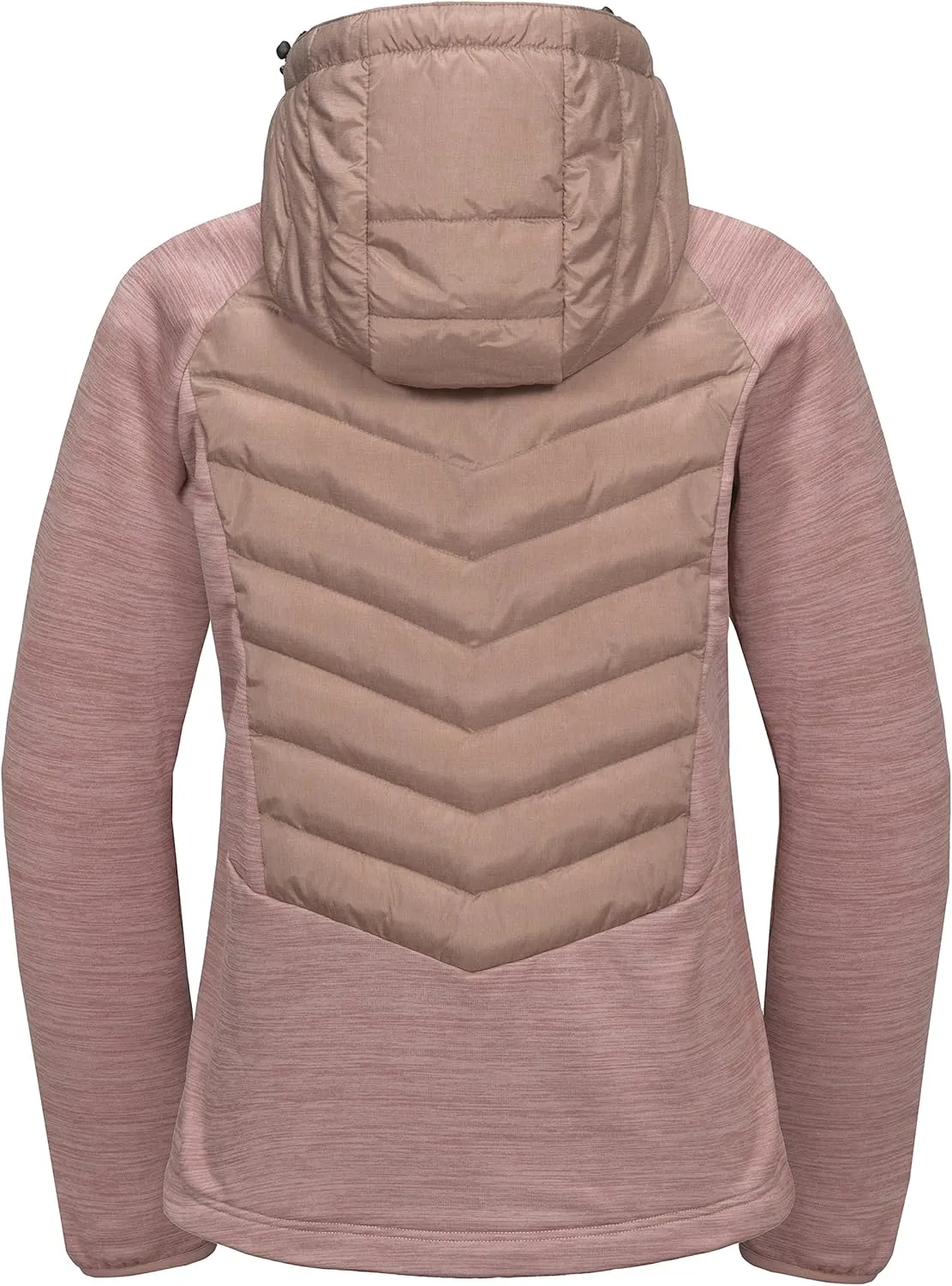 Mapamyumco Women's Insulated Hiking Jacket, Thermal Running Hybrid Jacket, Hooded Jacket Lightweight Breathable
