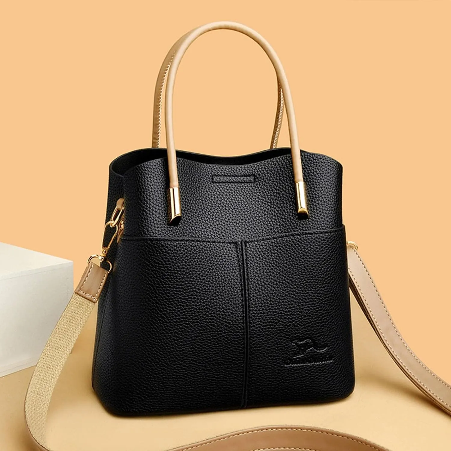 MBETA 2023 Winter Retro Bucket Backpack Women's Bag Shoulder Messenger Bag Fashion All-Match Handbag (1 Piece)