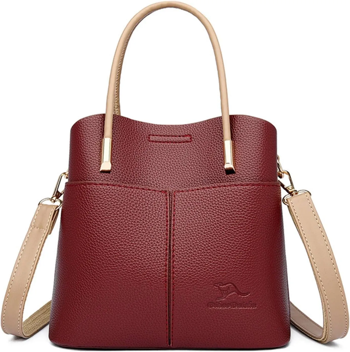 MBETA 2023 Winter Retro Bucket Backpack Women's Bag Shoulder Messenger Bag Fashion All-Match Handbag (1 Piece)
