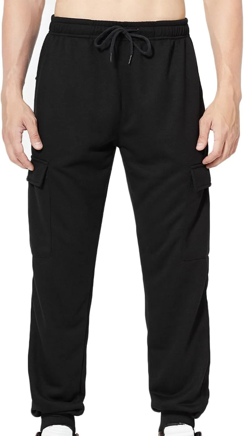 Men's Casual Jogger Pants Elastic Waist Drawstring Relax Fit Multi Pockets Breathable Athletic Daily Outdoor