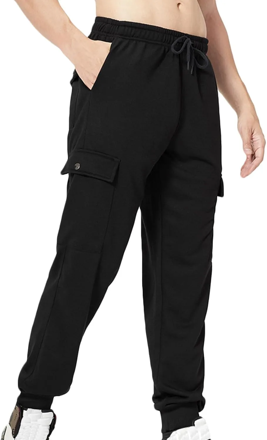 Men's Casual Jogger Pants Elastic Waist Drawstring Relax Fit Multi Pockets Breathable Athletic Daily Outdoor