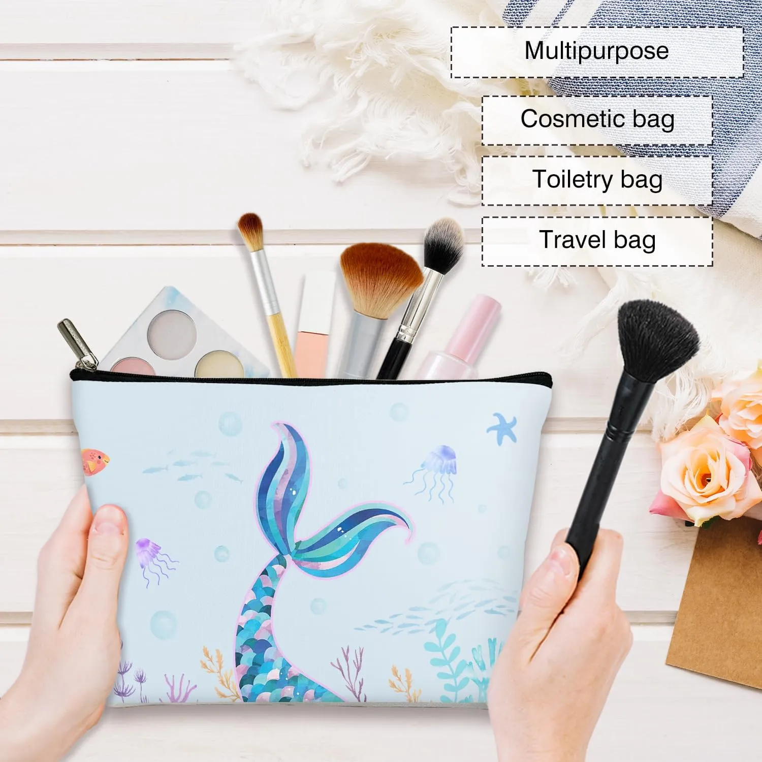 Mermaid Ocean Multifunctional Makeup Bag - Vacation Gift for Her