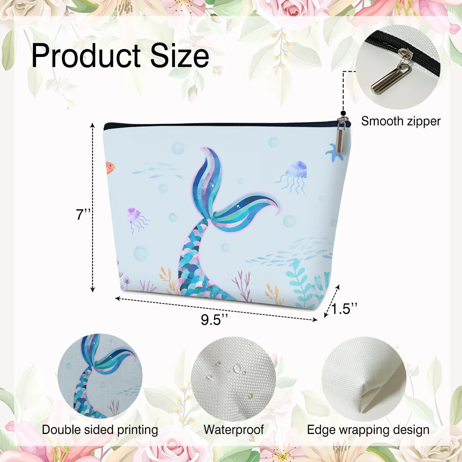 Mermaid Ocean Multifunctional Makeup Bag - Vacation Gift for Her