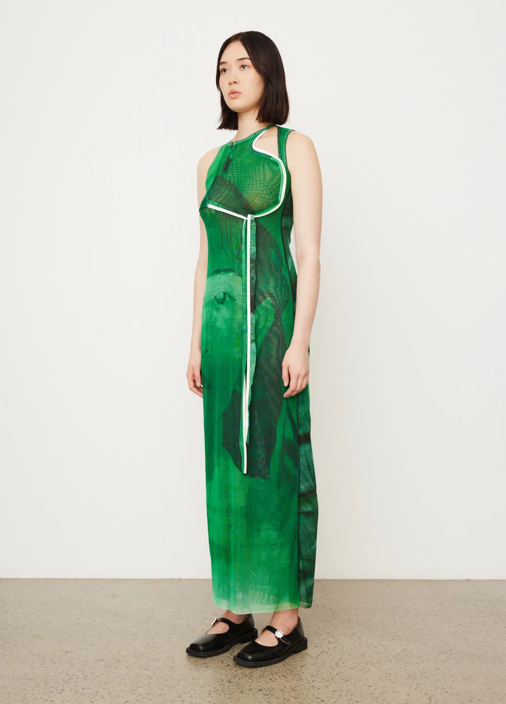 Mesh Cut-Out Maxi Dress