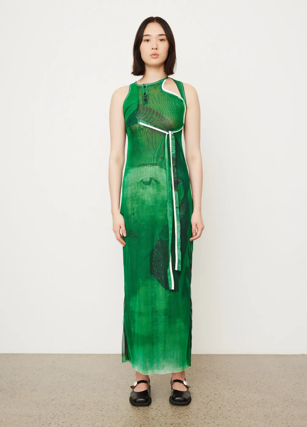 Mesh Cut-Out Maxi Dress