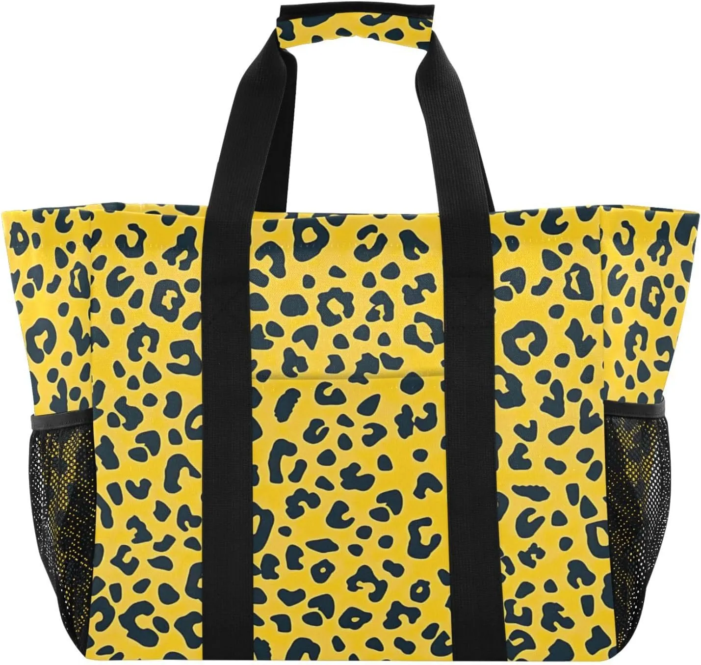 Nander Beautiful Leopard Print Texture Foldable Tote Bag Waterproof Sandproof Women Beach Bag Handbag Gym Bag