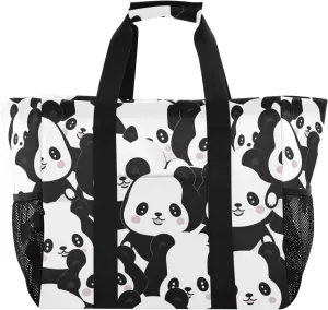 Nander Cute Panda Foldable Tote Bag Waterproof Sandproof Women Beach Bag Handbag Gym Bag Travel Shopping Bag