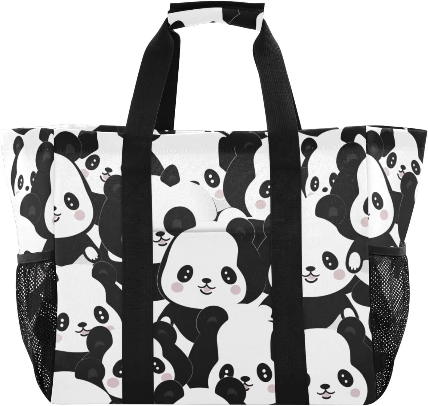 Nander Cute Panda Foldable Tote Bag Waterproof Sandproof Women Beach Bag Handbag Gym Bag Travel Shopping Bag