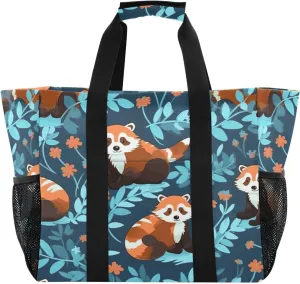 Nander Cute Raccoon Foldable Tote Bag Waterproof Sandproof Women Beach Bag Handbag Gym Bag Travel Shopping Bag