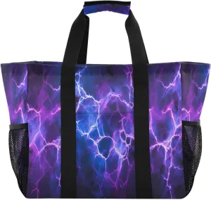 Nander Lightning Foldable Tote Bag Waterproof Sandproof Women Beach Bag Handbag Gym Bag Travel Shopping Bag