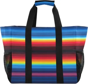 Nander Mexican Style Blankets Colorful Stripes Foldable Tote Bag Waterproof Sandproof Women Beach Bag Handbag Gym Bag Travel Shopping Bag