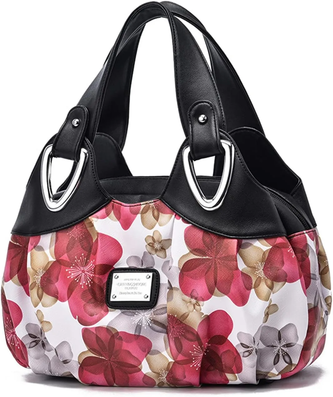 NICOLE & DORIS Ladies Fashion Handbags Elegant Top-handle Bags for Women Floral Shoulder Bags PU Leather