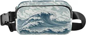 Ocean Wave Cloud Artwork Fanny Packs for Women Girls Crossbody Bags Everywhere Belt Bag with Adjustable Strap Fashion Waist Pack for Workout Travel Running