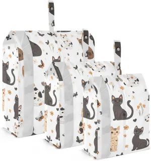 Ocicat Cats White 3 Set Travel Packing Cubes For Suitcases Reusable Garment Bag Closet Storage Pack Travel Bag Organizers And Storage