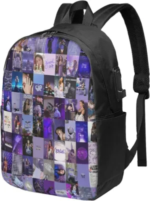 Olivia Songwriter Actress Rodrigo Laptop Backpack With Usb Charging Port Large Travel Bags Unisex Adult Sport Bags Daypack for Picnic Breathable Business Backpack Computer Bag for Men&Women