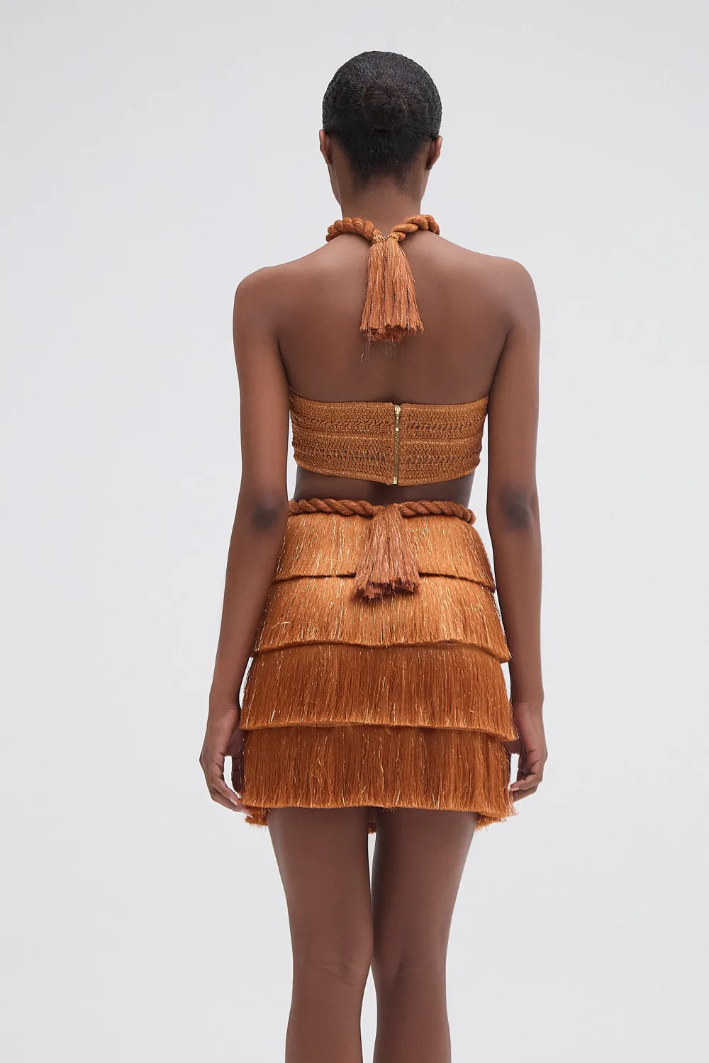 PAMPAS FRINGE CUT OUT MINI DRESS