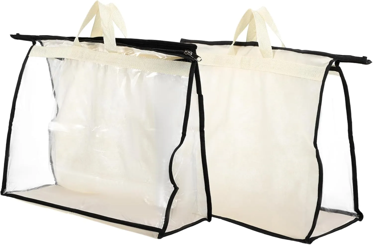 PartyKindom 2 Pack Tote Bag Storage Covers Pvc Dust Protection Bag Large Capacity Breathable Sealed for Closet Door Shelves