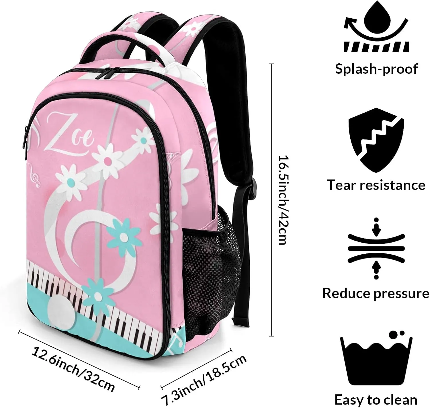 Personalized Music Backpack Multifunctional Waterproof Laptop Bag for Travel Gift
