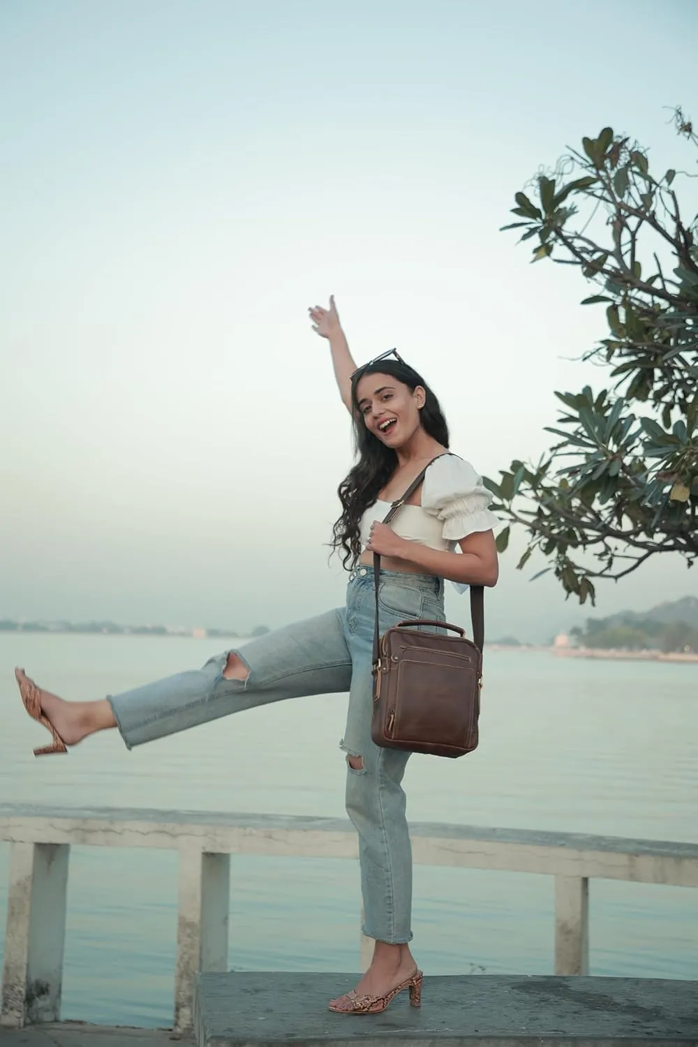 Pure Rustic Leather Vintage Genuine Leather Cross-Body Messenger Satchel Bag Sling Bag Men & Women 11 Inch