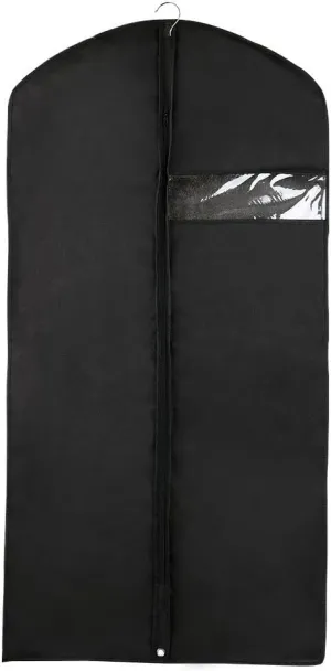 Qtqgoitem 47-Inch Breathable Foldable Garment Bag, Full Zipper Suit Covers with Clear Window Black (Model: 58b 767 9a1 df8 c8a)