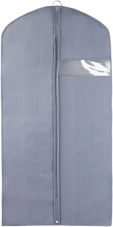 Qtqgoitem 47-Inch Breathable Foldable Garment Bag, Full Zipper Suit Covers with Clear Window Gray (Model: 4b0 3a1 880 253 e18)