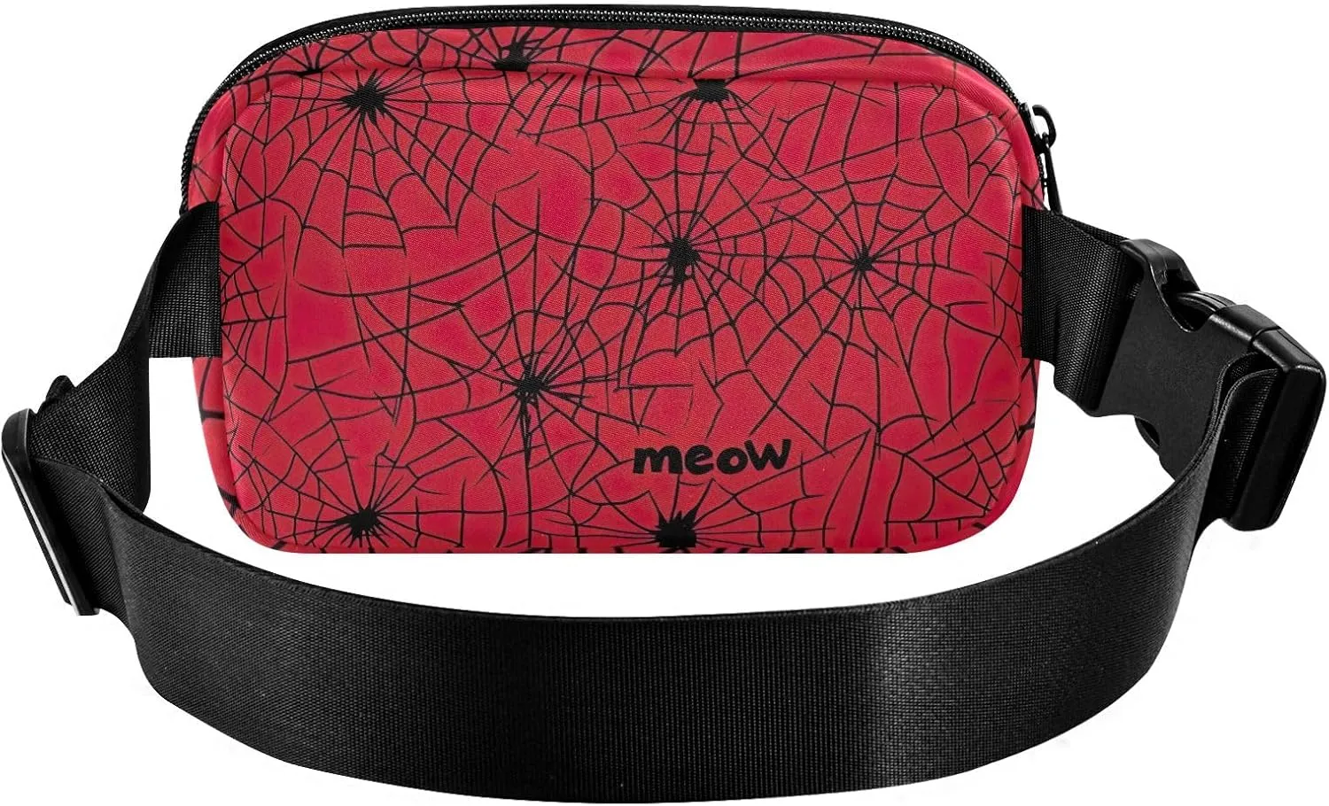 Red with Black Webs Belt Bags Everywhere Belt Bag with Adjustable Strap Waterproof Crossbody Bags for Women