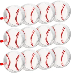 Reginary 12 Pcs Baseball Cosmetic Bag Gifts Accessories for Makeup Bags PVC Clear Cheer Base Ball Case Toiletry Zipper Pouch Waterproof Travel Handbag Purses Organizer for Baseball Team Gift