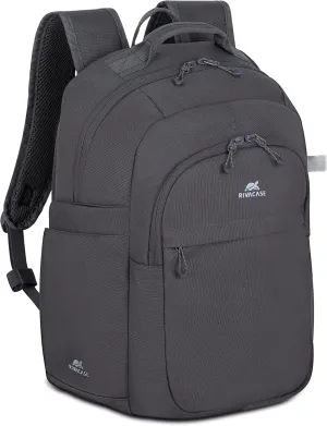 Rivacase 5432 Backpack Urban Grey 16L Multipurpose Water Repellent, Laptop 14", Space for Clothes, Pocket for Phone and Acc. 2 Side Pockets, Straps without Pendants, From Germany