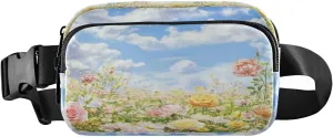 Rose Meadow Fanny Packs for Women Men Crossbody Bags Everywhere Belt Bag with Adjustable Strap Fashion Waist Pack for Shopping Travel Running