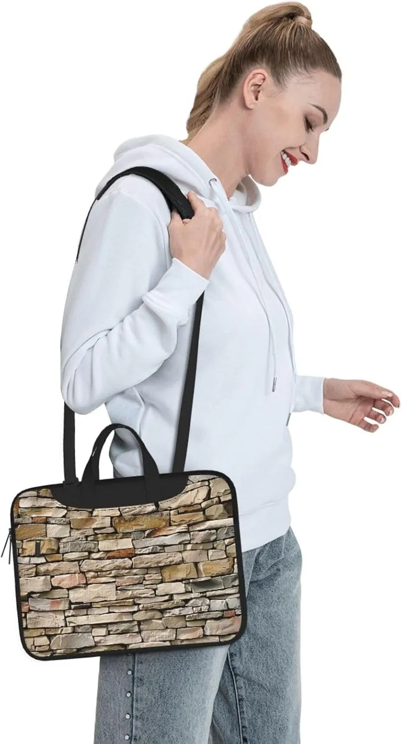 Rustic Stone Wall Laptop Tote Bag Travel Business Computer Bag Work Bag for Men Women