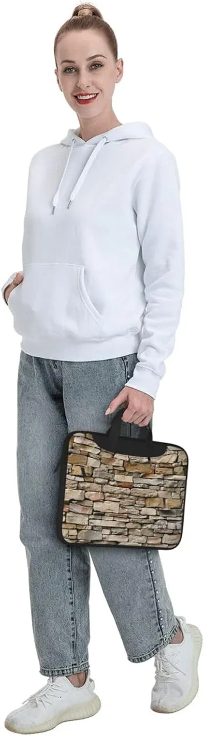 Rustic Stone Wall Laptop Tote Bag Travel Business Computer Bag Work Bag for Men Women