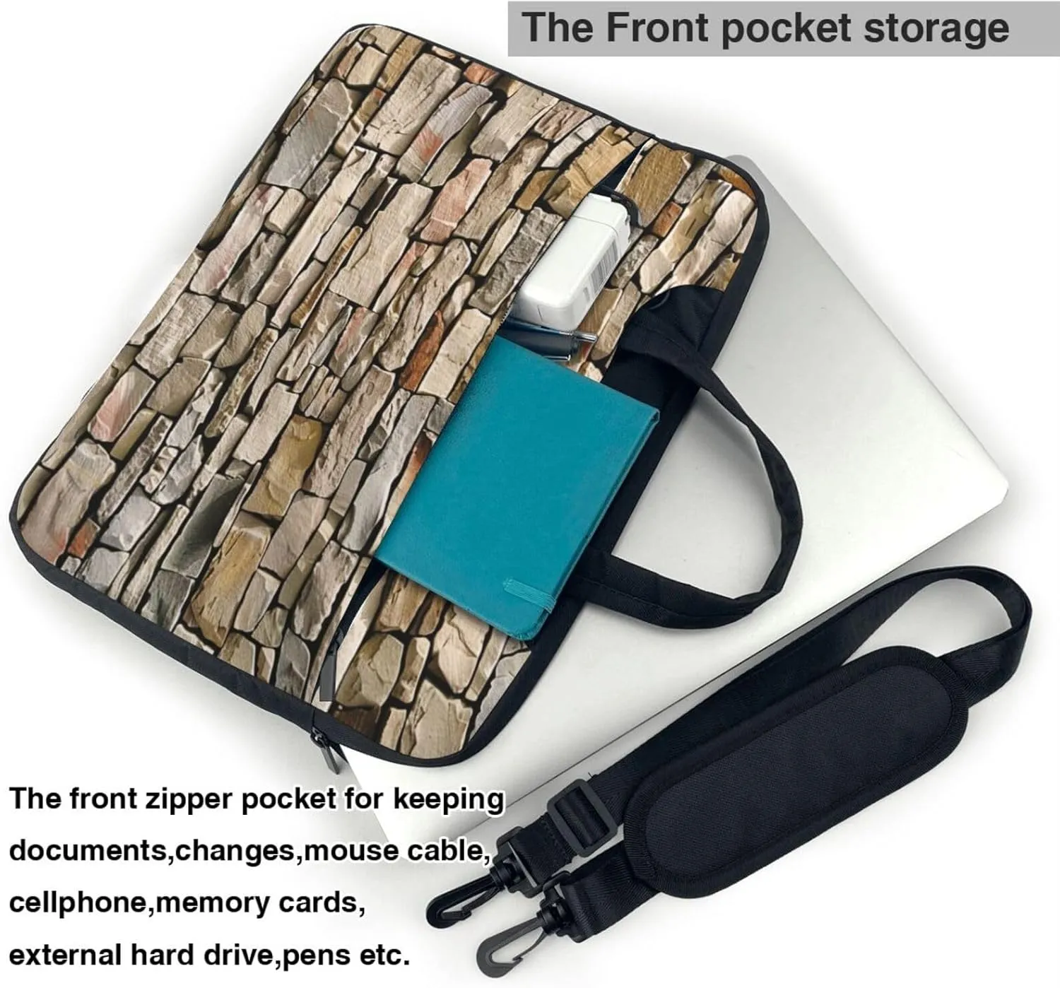 Rustic Stone Wall Laptop Tote Bag Travel Business Computer Bag Work Bag for Men Women