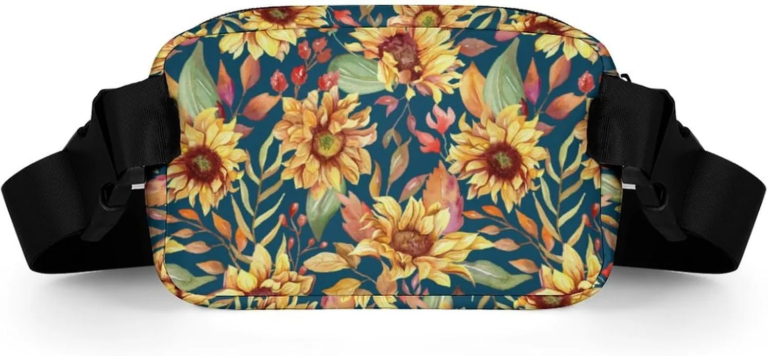 Rustic Sunflower Fanny Pack Belt Bag with Adjustable Strap Waist Packs Small Pouch Crossbody Bags for Hiking Running Cycling Traveling