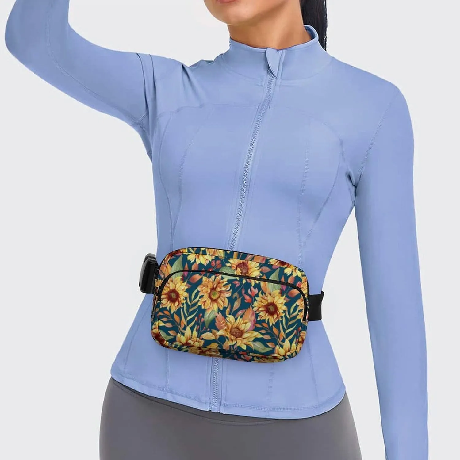 Rustic Sunflower Fanny Pack Belt Bag with Adjustable Strap Waist Packs Small Pouch Crossbody Bags for Hiking Running Cycling Traveling