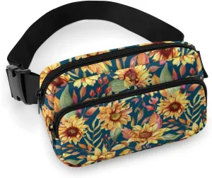 Rustic Sunflower Fanny Pack Belt Bag with Adjustable Strap Waist Packs Small Pouch Crossbody Bags for Hiking Running Cycling Traveling