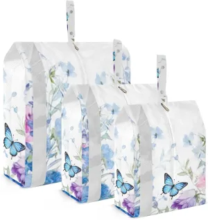 Rustic Wildflowers Packing Cubes Set of 3, Lightweight Travel Luggage Organizers Foldable Bags for Easy Packing and Organization