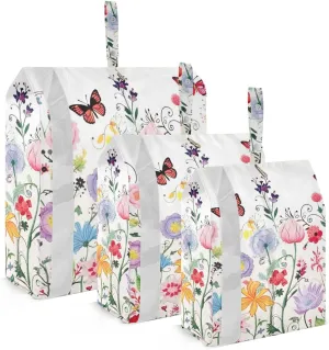 Rustic Wildflowers Packing Cubes Set of 3, Lightweight Travel Luggage Organizers Foldable Bags for Easy Packing and Organization