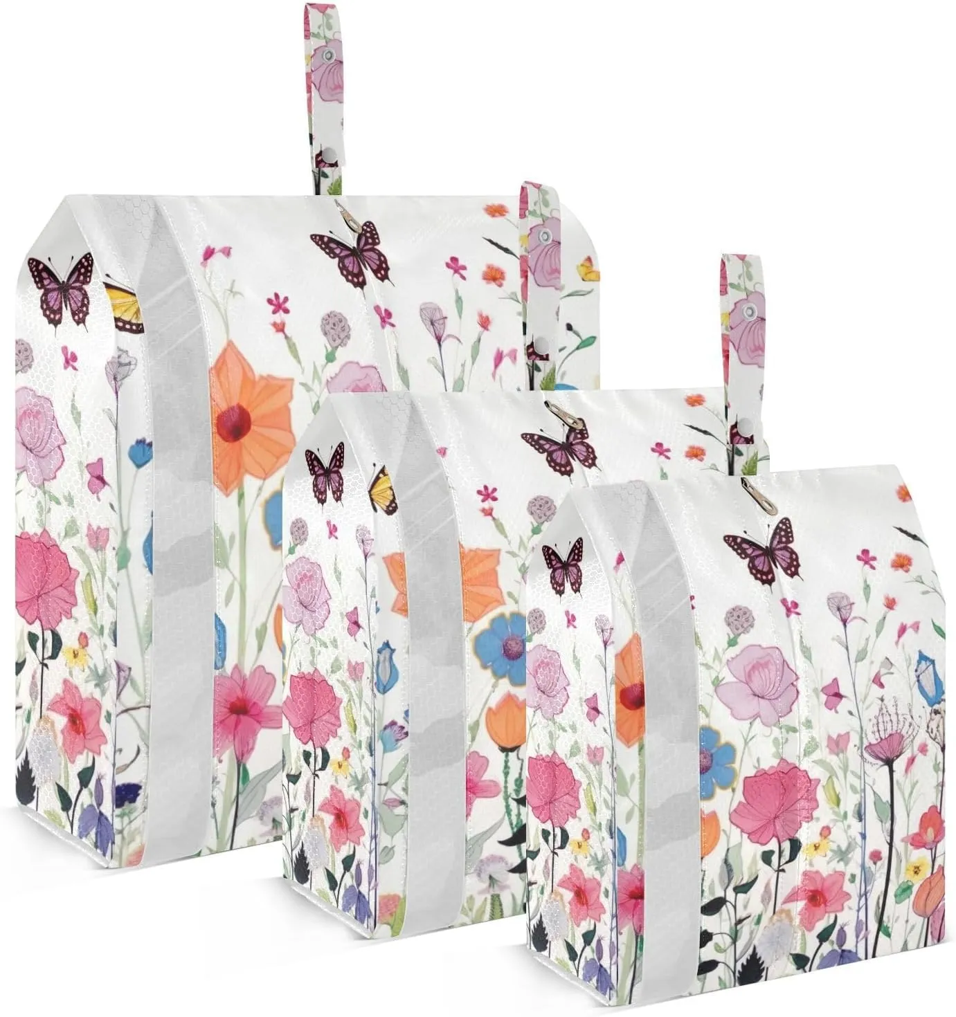 Rustic Wildflowers Packing Cubes Set of 3, Lightweight Travel Luggage Organizers Foldable Bags for Easy Packing and Organization