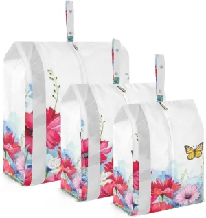 Rustic Wildflowers Packing Cubes Set of 3, Lightweight Travel Luggage Organizers Foldable Bags for Easy Packing and Organization