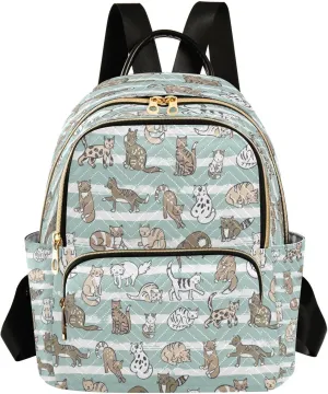 senya Fashion Backpack Mini Backpack Purse Casual Daily Backpack Cats Animals for Travel for College Work