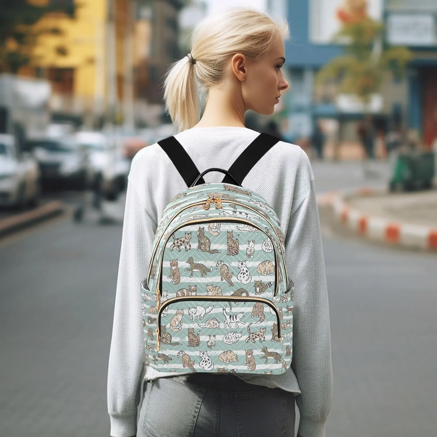 senya Fashion Backpack Mini Backpack Purse Casual Daily Backpack Cats Animals for Travel for College Work
