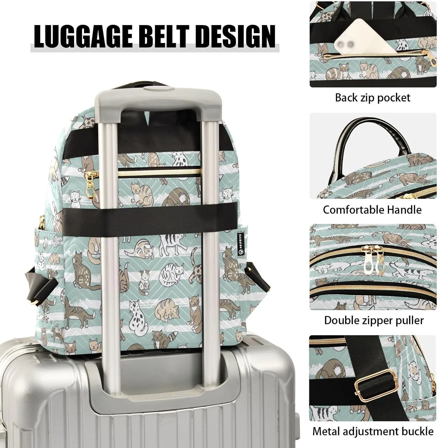 senya Fashion Backpack Mini Backpack Purse Casual Daily Backpack Cats Animals for Travel for College Work