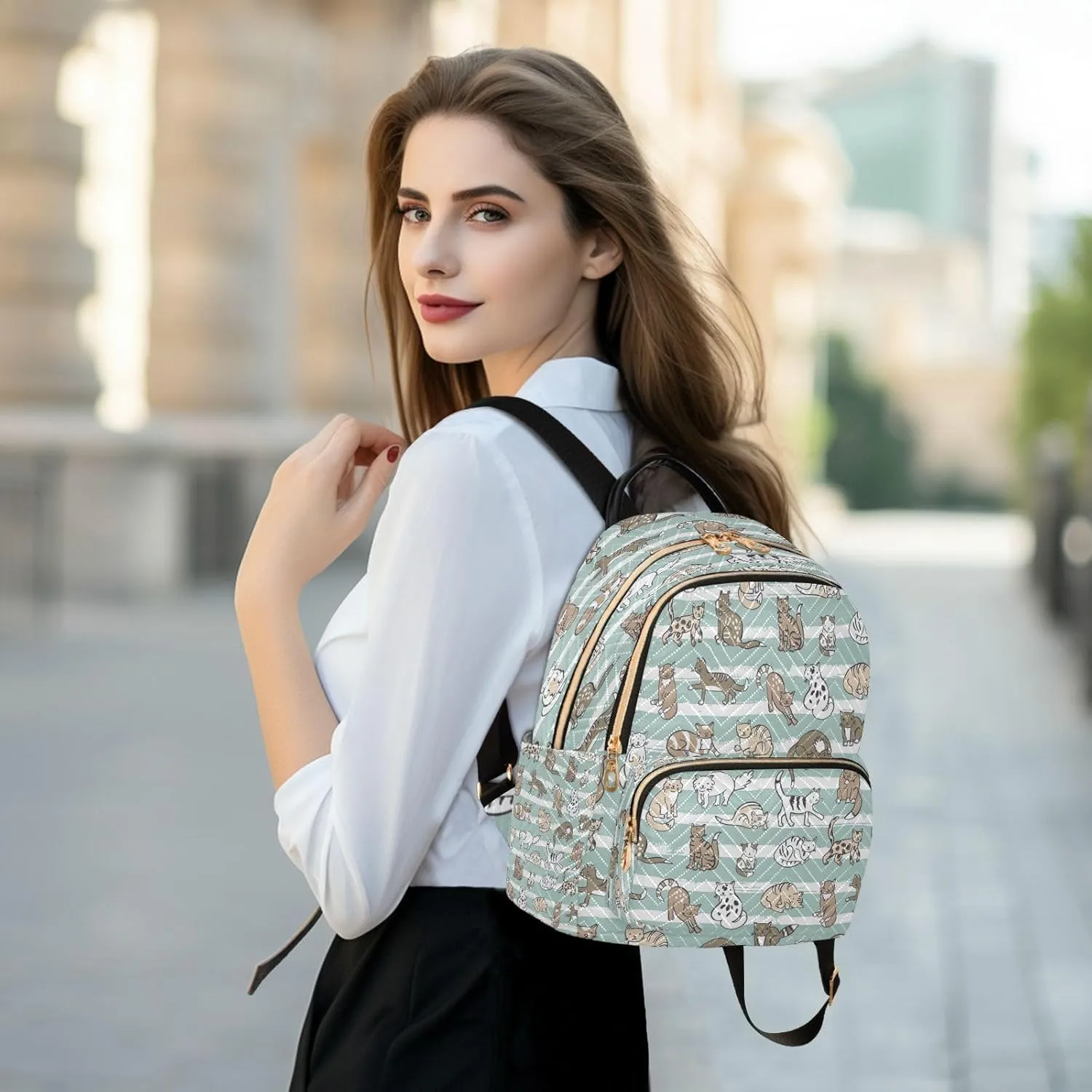 senya Fashion Backpack Mini Backpack Purse Casual Daily Backpack Cats Animals for Travel for College Work