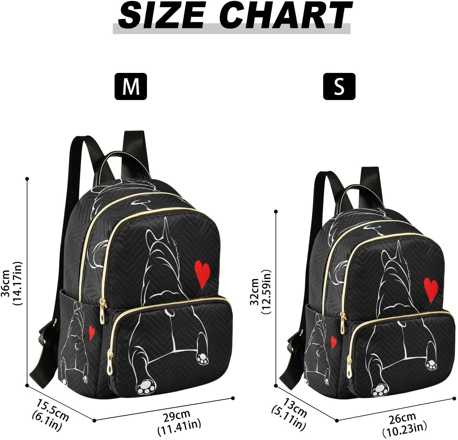 senya Fashion Backpack Mini Backpack Purse Casual Daily Backpack Heart Bulldog for Travel for College Work