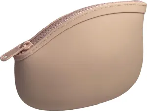 Small Makeup Bag Premium Silicone Purse Bag Multifunctional Essential Bag Zipper Pouch Water and Heat Resistant (Pink)