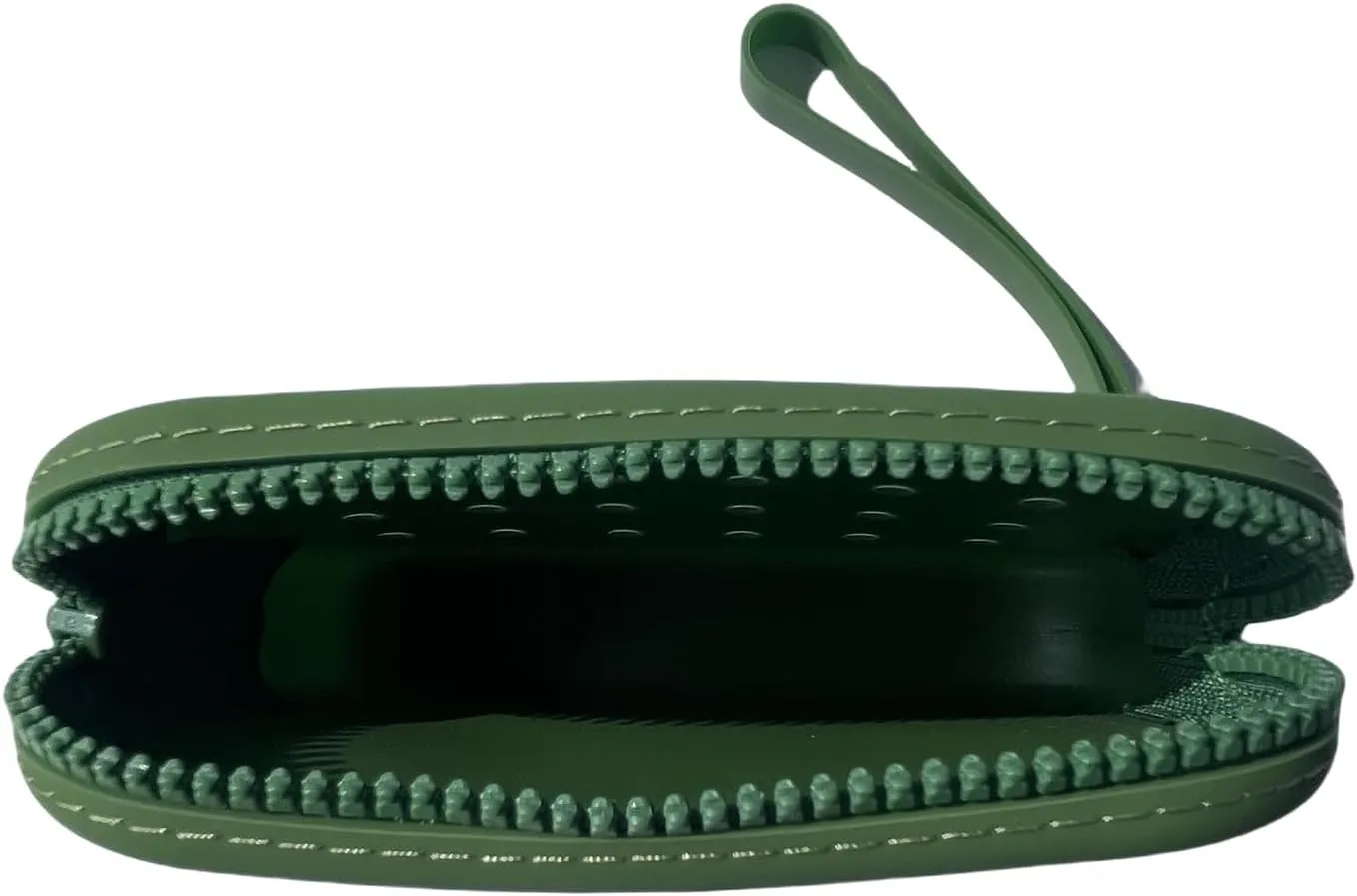 Small Silicone Multifunctional Essential Bag Zipper Pouch Portable Travel Makeup Bag for Women Men Cards Cash (Green)