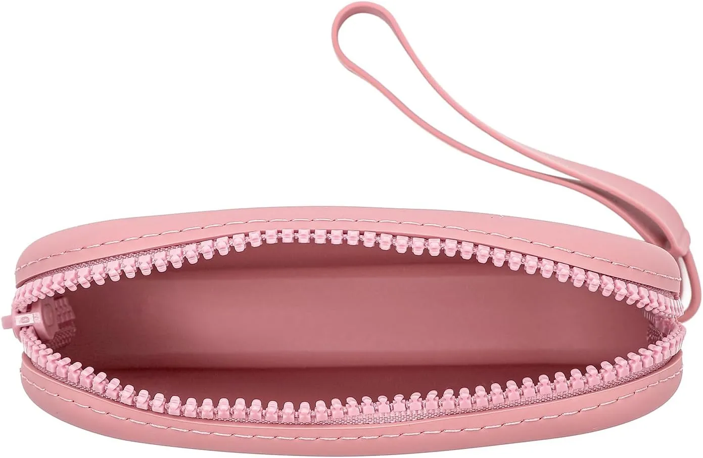 Small Silicone Multifunctional Essential Bag Zipper Pouch Portable Travel Makeup Bag for Women Men Cards Cash (Pink)