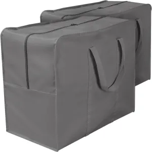 Sorbus Storage Bag Organizers, Great for Clothes, Blankets, Bedding, Foldable & Portable for Travel, Closet, Bedroom, Dorm, and More (Travel Storage Bag - 2 Pack, Gray)